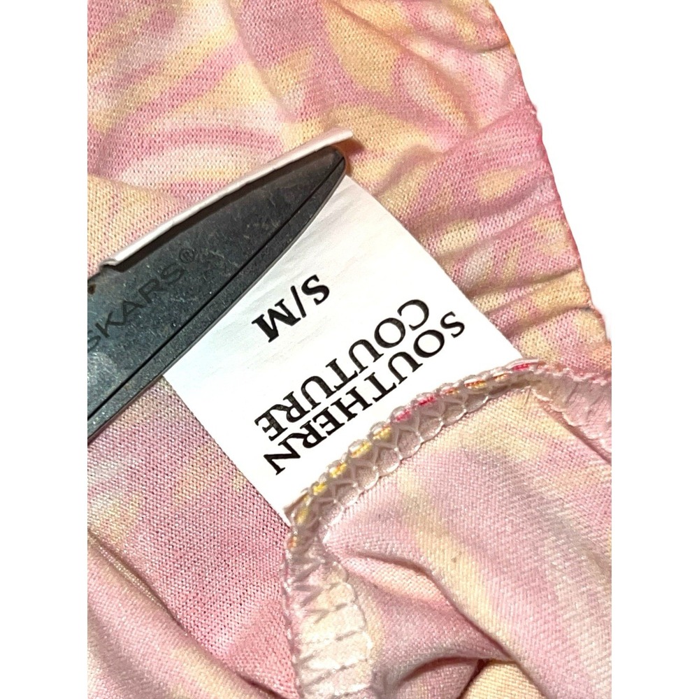Women's S/M Southern Couture Athletic Shorts Lounge Shorts Pink Sunflower - Picture 3 of 9